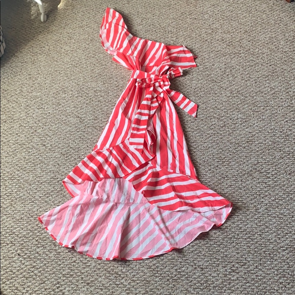 Striped one shoulder dress